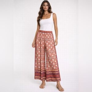 Anthropologie Printed Boho High Waist Wide Leg Pants Size S